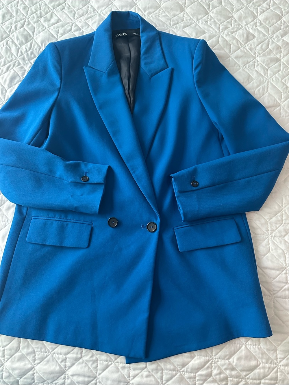 Zara Royal Blue Double-Breasted Blazer